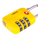 VIAGGI 3 Dial Travel Sentry Approved Security Luggage Resettable Combination Number Padlock - Yellow